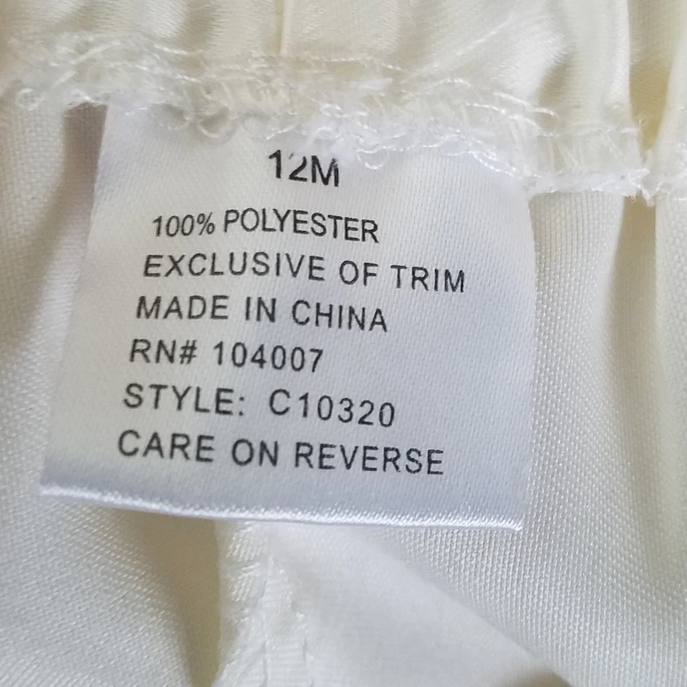 Cinderella Flower Girl Formal Dress Bloomer Wedding Latticework Pearls 12m